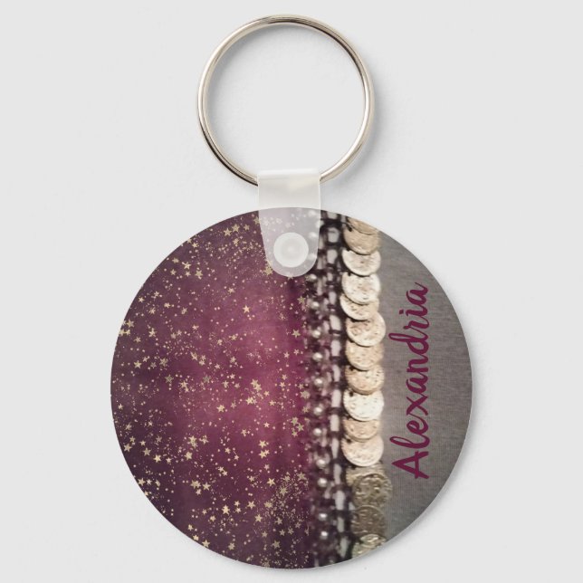 Chaveiro Glittery Stars Purple Gypsf Scarf (Frente)