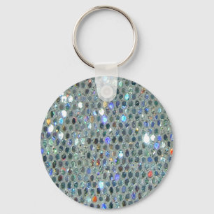 Chaveiro Glitzy Sparkly Silver Glitter Bling