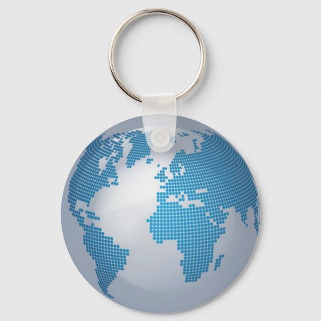 Chaveiro Globo azul e Cinza (Frente)