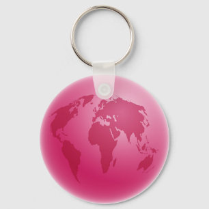 Chaveiro Globo cor-de-rosa