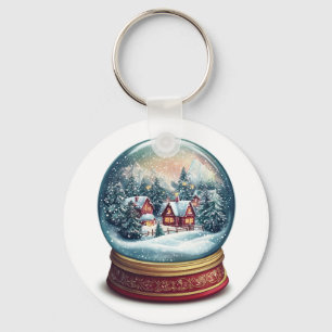 Chaveiro Globo de neve de Natal com uma design minúscula vi