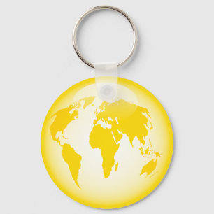 Chaveiro Globo lustroso amarelo