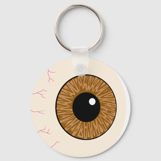 Chaveiro globo ocular castanho (Frente)