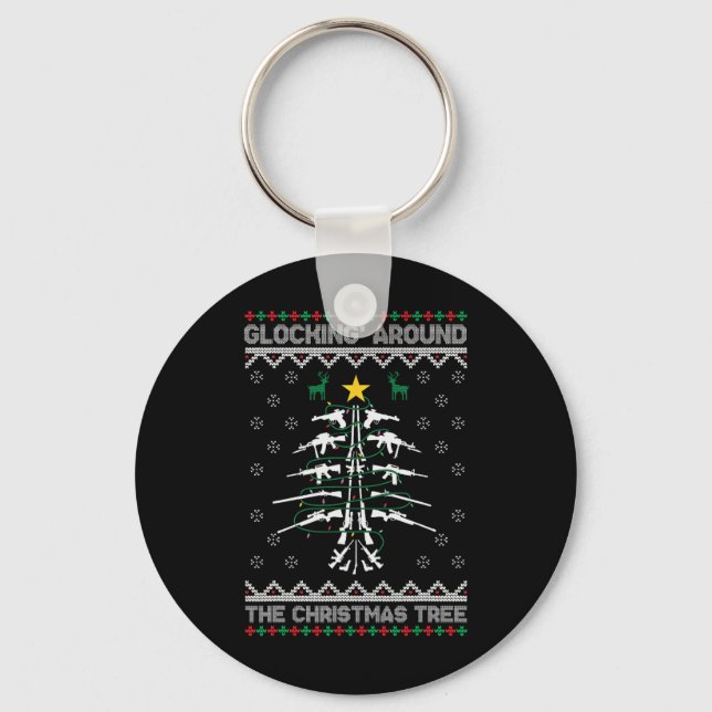 Chaveiro Glocking em Torno da Árvore de Natal Suéter de Nat (Frente)