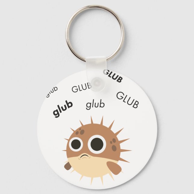 Chaveiro Glub Blowfish Cute Emoji (Frente)