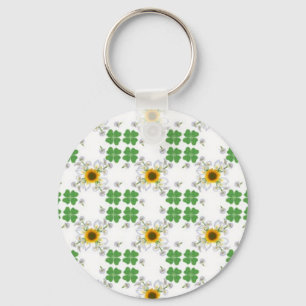Chaveiro Glücksklee Clover mit Sonnenblume und Calla Lilie