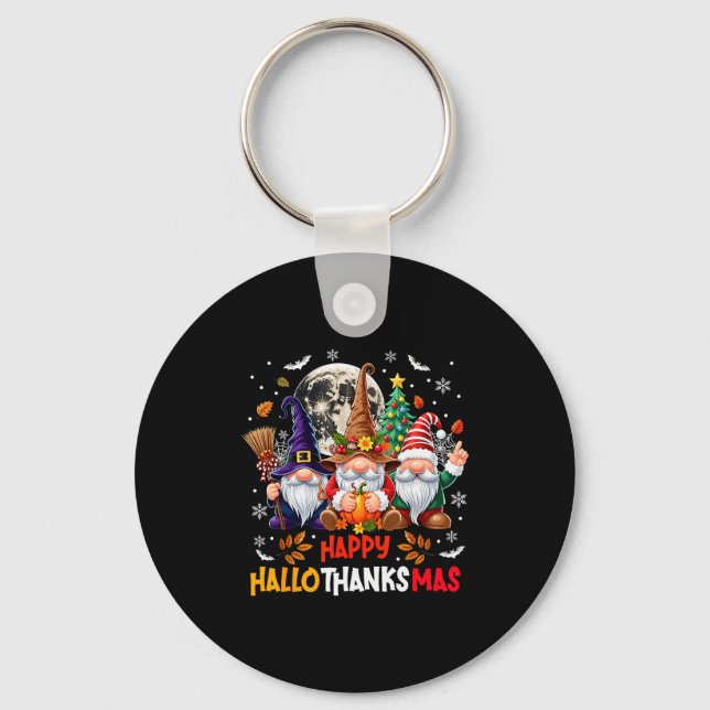 Chaveiro Gnome Hallothanksmas Halloween Thanksgiving Christ (Frente)