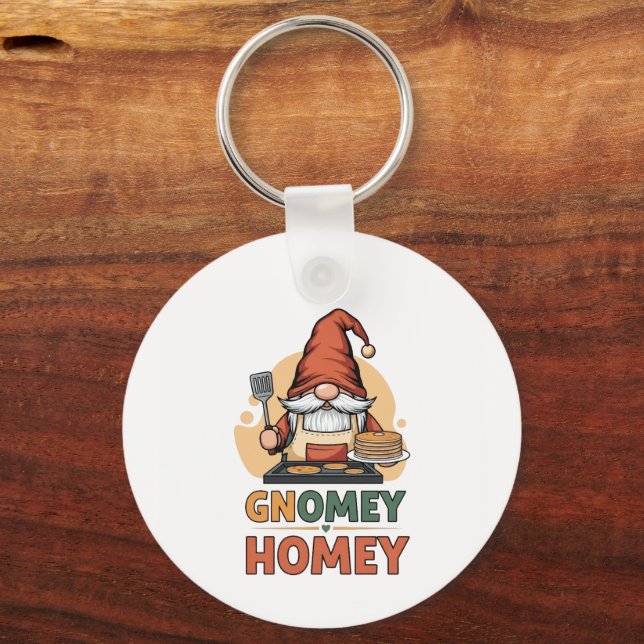 Chaveiro Gnomey Homey Pancakes design (Verso)