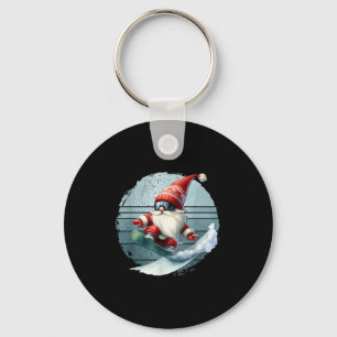 Chaveiro Gnomo de Natal com Óculos de Esqui Retro Neve