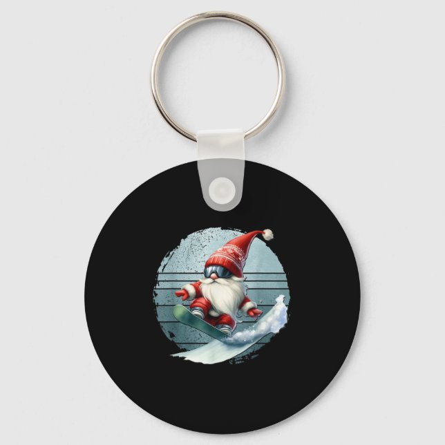 Chaveiro Gnomo de Natal com Óculos de Esqui Retro Neve (Frente)