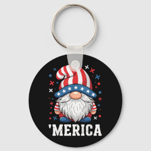 Chaveiro Gnomo Patriótico Americano Dia da Independência do