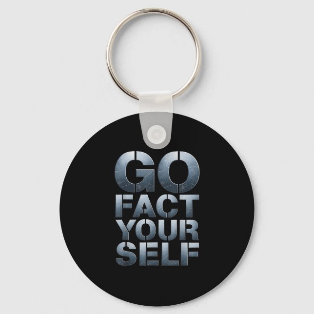 Chaveiro Go Fact Yourself Funny Slogan Science Steel Engine (Frente)