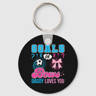 Chaveiro Goals Or Bows Daddy Loves You Gender Reveal Soccer