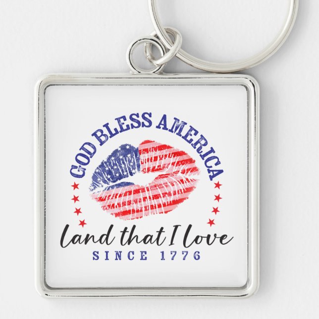 Chaveiro God Bless America - Keychain (Frente)