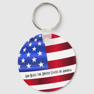 Chaveiro God Bless the United States of America Flag