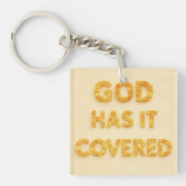 Chaveiro God has it covered yellow flowers Christian faith