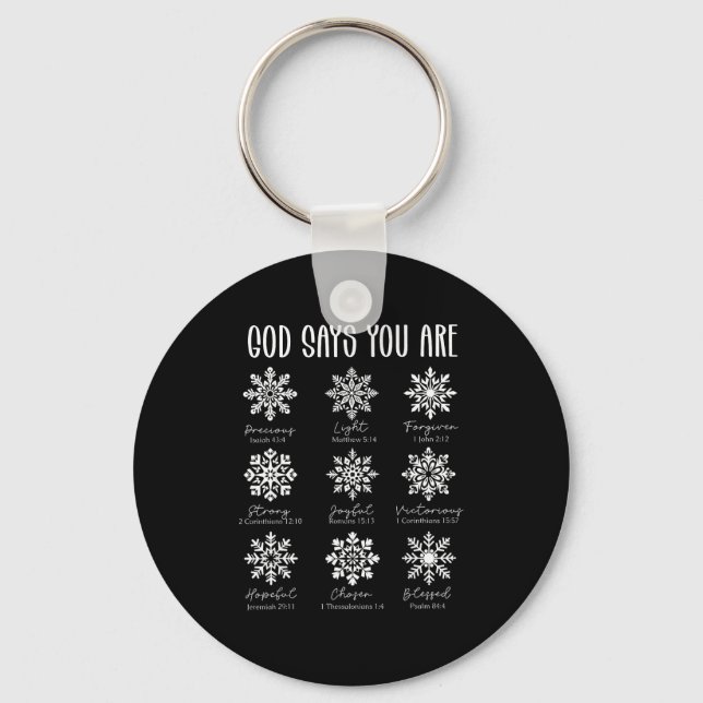 Chaveiro God Says You Are Christian Snowflake Christmas Bib (Frente)