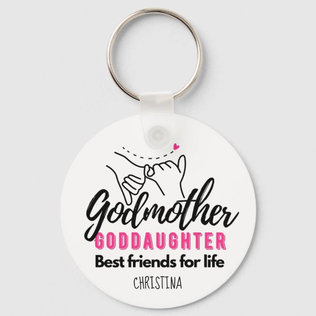 Chaveiro Goddaughter Gift - Godmother Best Friends for Life (Frente)