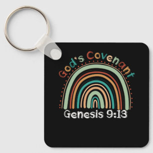 Chaveiro Gods Covenant Boho Rainbow Genesis 9 13 Christian