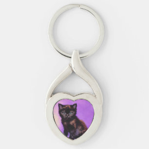 Chaveiro Gogh Style Purple Cat
