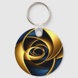 Chaveiro gold blue spiral abstract vortex pattern luxury ge
