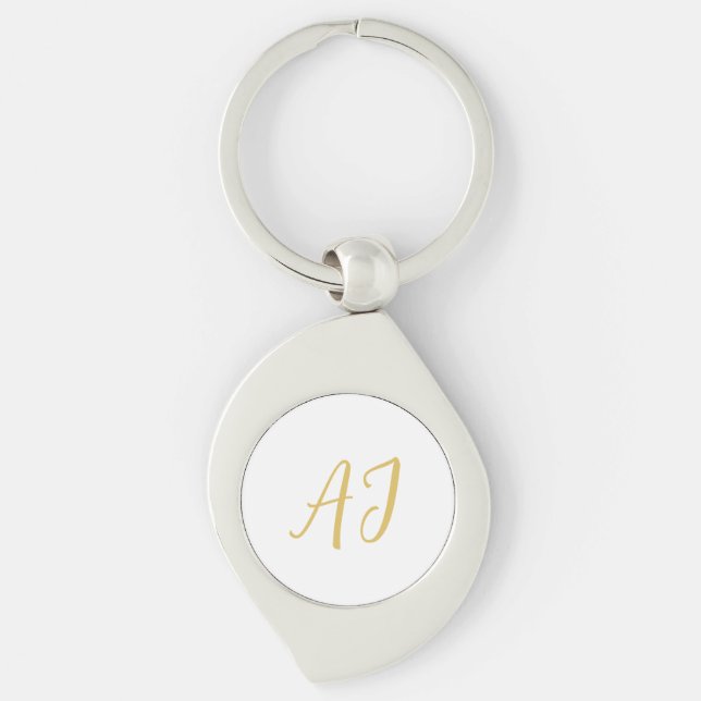 Chaveiro Gold Color Monogram Professional Classical Initial (Frente)