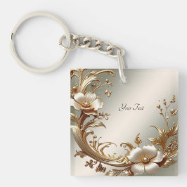 Chaveiro Gold Floral Keychain