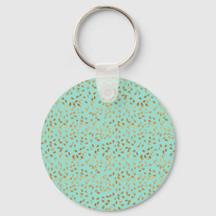 Chaveiro Gold Leaf Confetti pattern on Mint