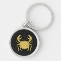 Golden Cancer Zodiac Crab Minimalist Illustration