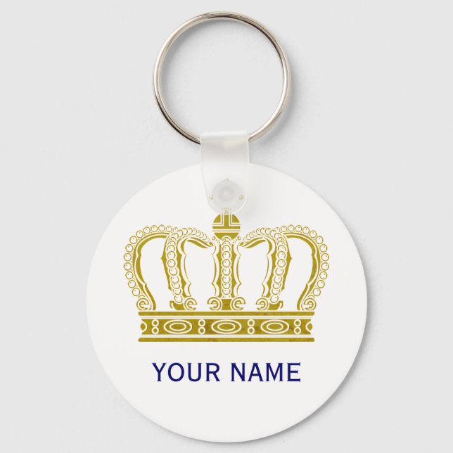 Chaveiro Golden Crown + your text (Frente)