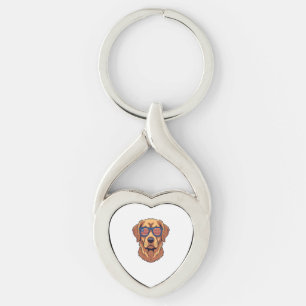 Chaveiro Golden Retriever Engraçado - Arte Gráfica para Ama