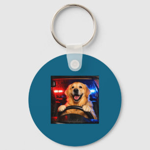 Chaveiro Golden retriever engraçado dirigindo meme cachorro
