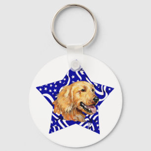 Chaveiro Golden Retriever Estrela Azul