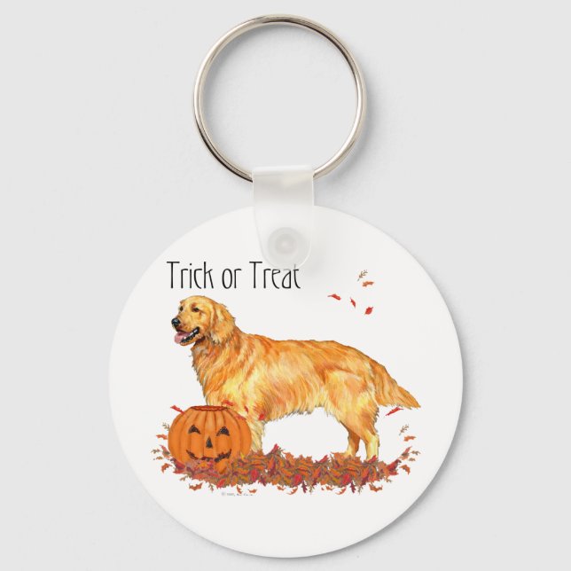 Chaveiro Golden Retriever Halloween (Frente)