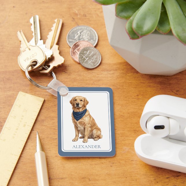 Chaveiro Golden Retriever Personalizado com Estilo (Mesa)