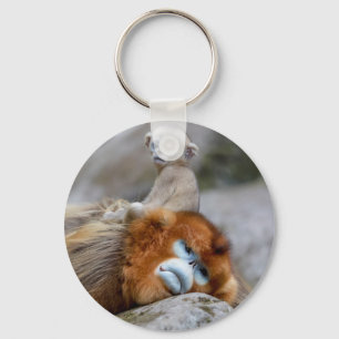 Chaveiro Golden Snub-nosed Monkey Dad with Baby