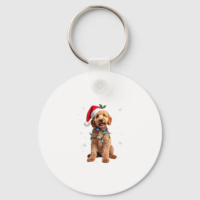 Chaveiro Goldendoodle Dog Tree Christmas Sweater Xmas Pet D (Frente)