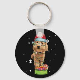 Chaveiro Goldendoodle Papais noeis de Natal Engraçados Cach