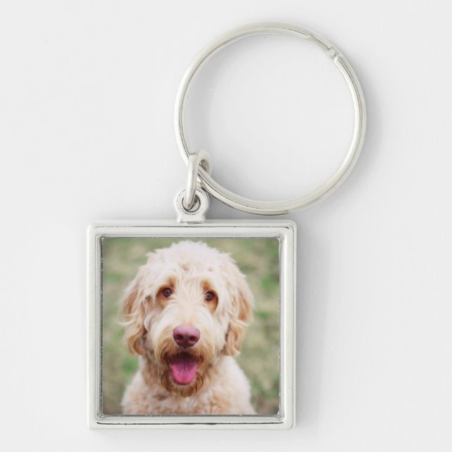 Chaveiro Goldendoodle sorrindo (Frente)