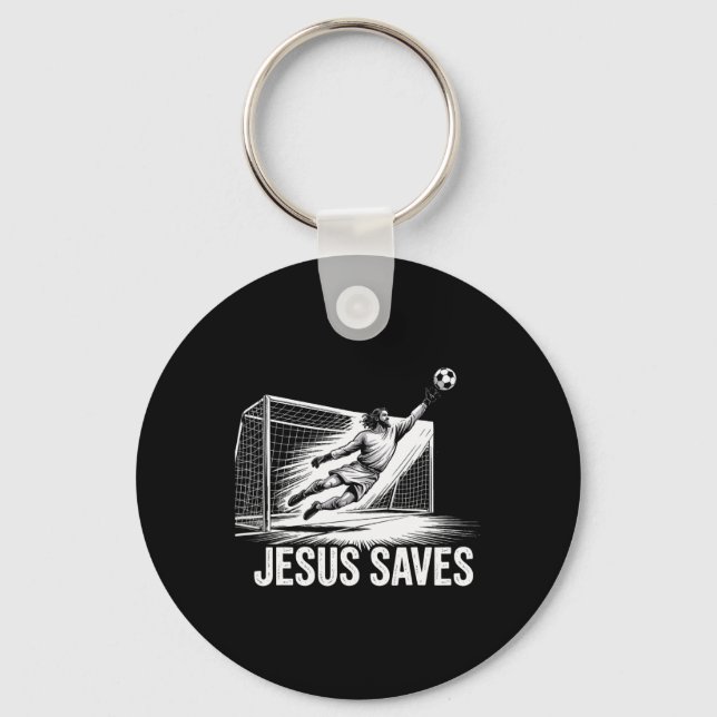 Chaveiro Goleiro de Futebol Jesus Salva Cristão (Frente)