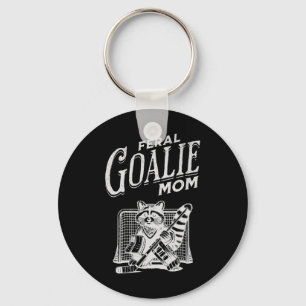 Chaveiro Goleiro Feral Retro Mãe de Hockey Guaxinim Hóquei