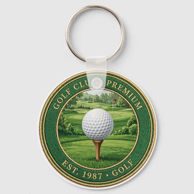 Chaveiro Golf Ball On Tee Premium Keychain (Frente)
