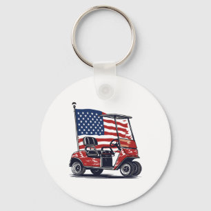 Chaveiro Golf Cart American Flag 4 De Julho Esporte Patriot