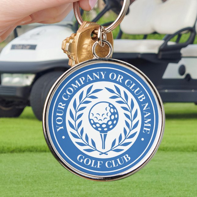 Chaveiro Golf Clássico - Nome Personalizado Azul (Criador carregado)