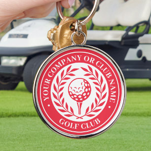 Chaveiro Golf Clássico - Nome Personalizado Vermelho