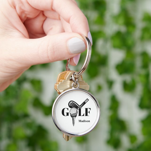 Chaveiro Golf de Nome Personalizado (Mão)