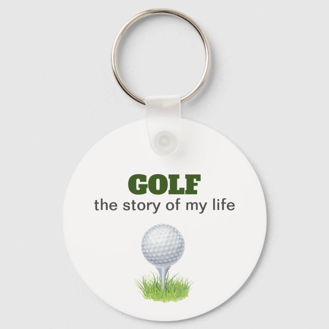 Chaveiro Golfe a história da minha vida enfeite de cerâmica (Verso)