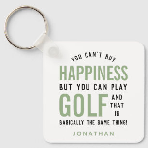 Chaveiro Golfe é Felicidade Engraçada Golf Lover Presente