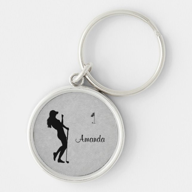Chaveiro Golfe Feminino Aparência de Couro (Frente)