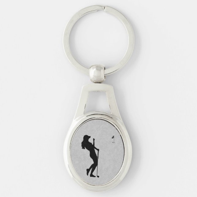 Chaveiro Golfe Feminino Aparência de Couro (Frente)